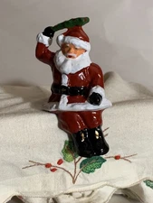 Barclay Santa w/ Holly Branch Winter Christmas Manoil Vtg Jags Toy Conversions R