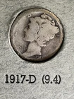 1917-D Mercury Dime 90% Silver Denver Mint Big US Coin Auctions NR