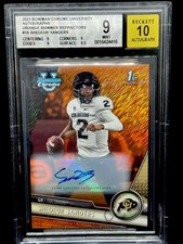 2023 Bowman Chrome Prospect Auto Shedeur Sanders #16 Orange Shimmer 09/25 