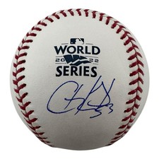 Cristian Javier Signed Autographed 2022 World Series Baseball Beckett BAS
