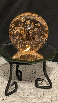 VINTAGE MURANO GORGEOUS GOLDEN GEM BULLICANTE ''WITH BUBBLES'' INTEGRATED!