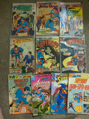 Vintage Superman Comic Book Lot Of 10