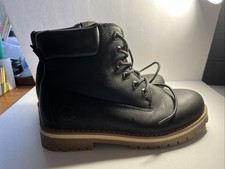 Bruno Marc Men's Black Lined Slip Resistant Lace-Up Boots Size 6.5 Preowned