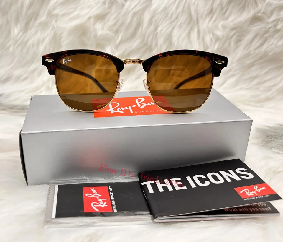 Gafas de sol Ray-Ban Clubmaster RB3016 1160 Habana marrón negro dorado clásicas 51 mm Foto 2 de 4