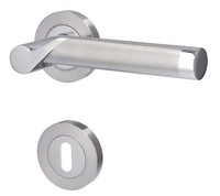 Alpertec Bb-Rosettengarnitur Solid 1 Edelstahl Silber Rund Rosettengarnitur