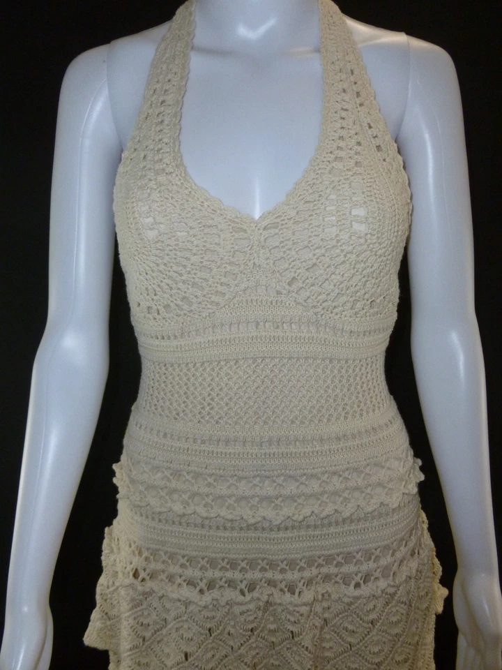 Moda International Women's Cream Halter Mini Dress Victoria’s Secret SZ S Y2K - Image 3 of 4