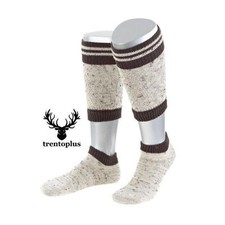 Trachtenstrümpfe Herren Loferl 2teilig beige braun Oktoberfeststrümpfe Socken