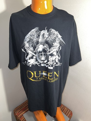A4 2019 Queen Adam Lambert Rhapsody Tour T-Shirt schwarz Größe 2XL EUC