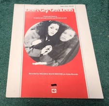 1978 DON'T CRY OUT LOUD Sheet Music Carole Bayer Sager Melissa Manchester