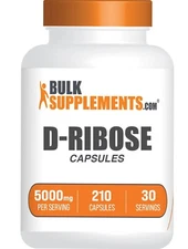 BulkSupplements D-Ribose 210 Capsules - 5g Per Serving