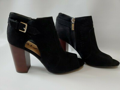 Unisa Women's Suede Heels Booties open toe Shoes Black