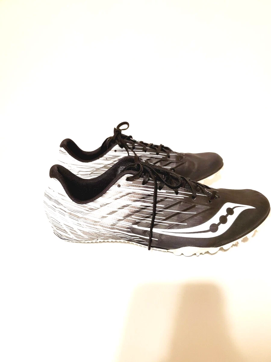 Saucony S29055 6 Spitfire 5 Track Shoes w Spikes Men s Size 10 Black White