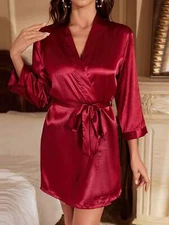 Women's Long Sleeve Soft Plush Robe With Belt