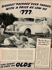 1939 GENERAL MOTORS OLDSMOBILE Olds Car Biggest Package Picnic Vintage Print Ad
