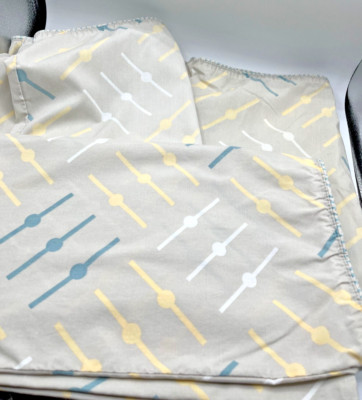 Set of 3 vintage Esprit Standard Pillow Case Blue White Geometric Pattern !