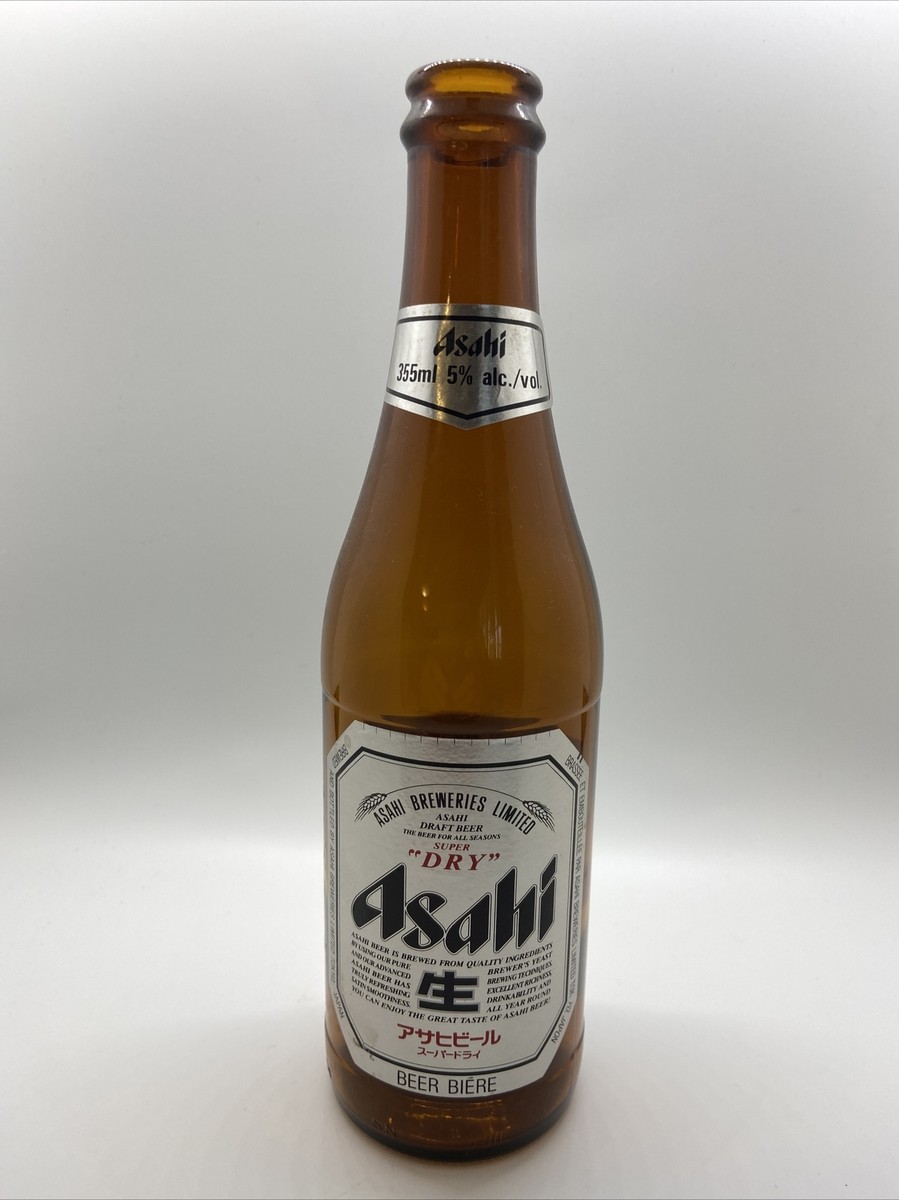 Asahi Super Dry Tokyo Japan Draft Beer Glass Bottle 355 ml 12 oz