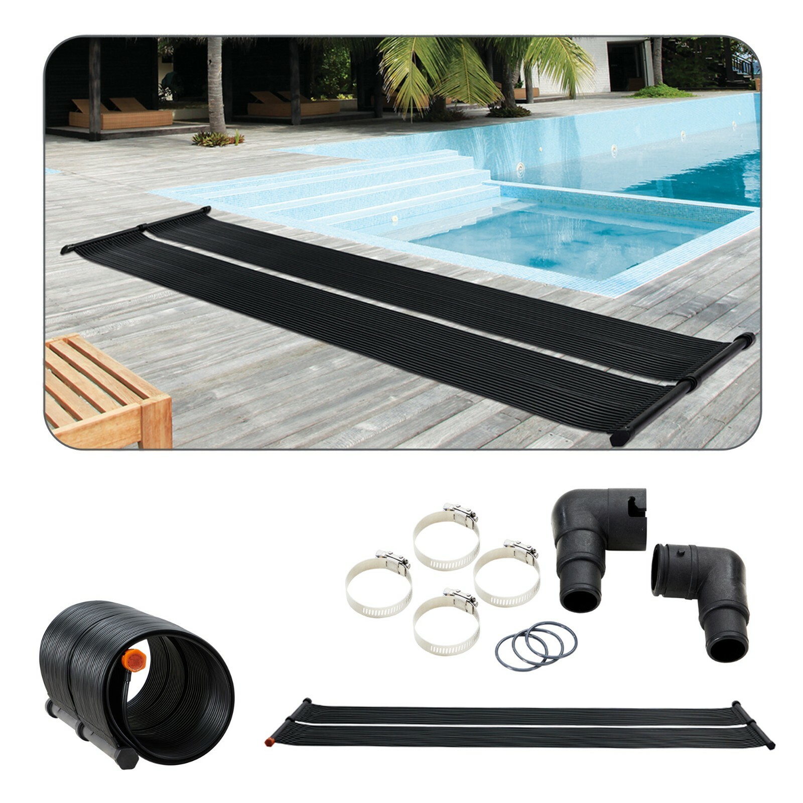Calefacción Solar Batería Solar Calefacción De Piscinas Alfombra Solar 66X300 Cm