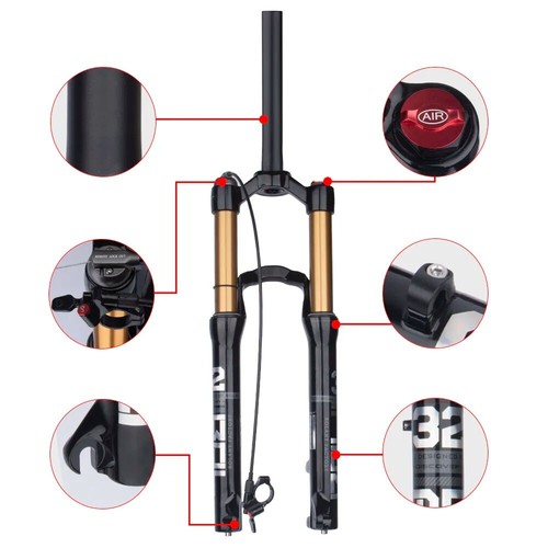 Mountain Bike Front Suspension Air Fork 24inch Remote Lockout Manual Control - Picture 18 of 24