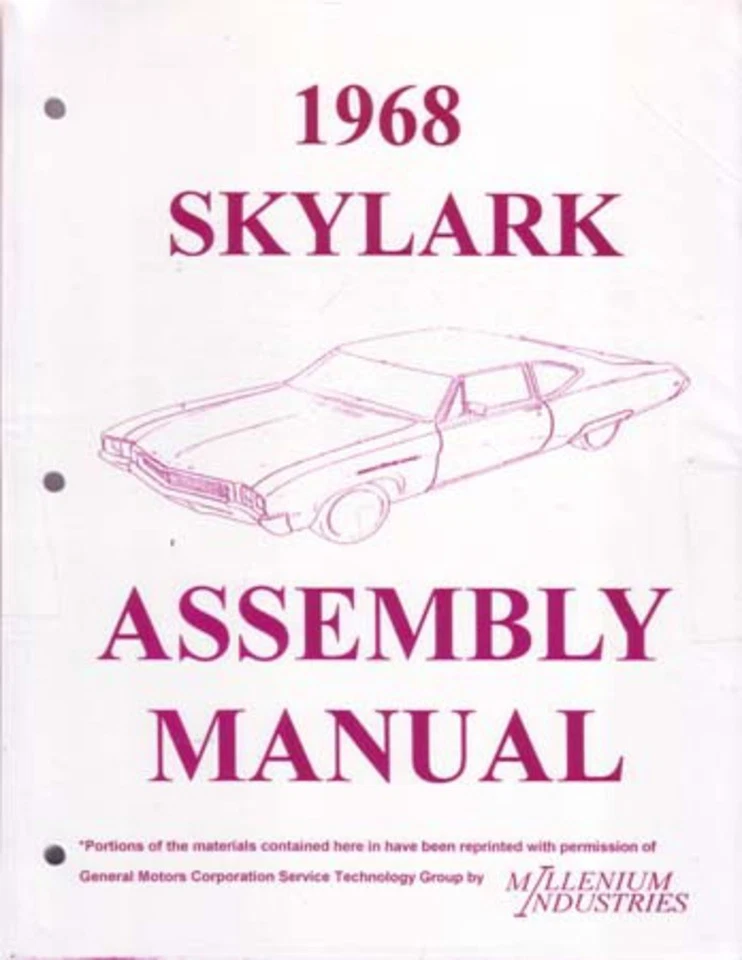 1968 Buick Skylark Assembly Manual Book Rebuild Instructions Illustrations Guide