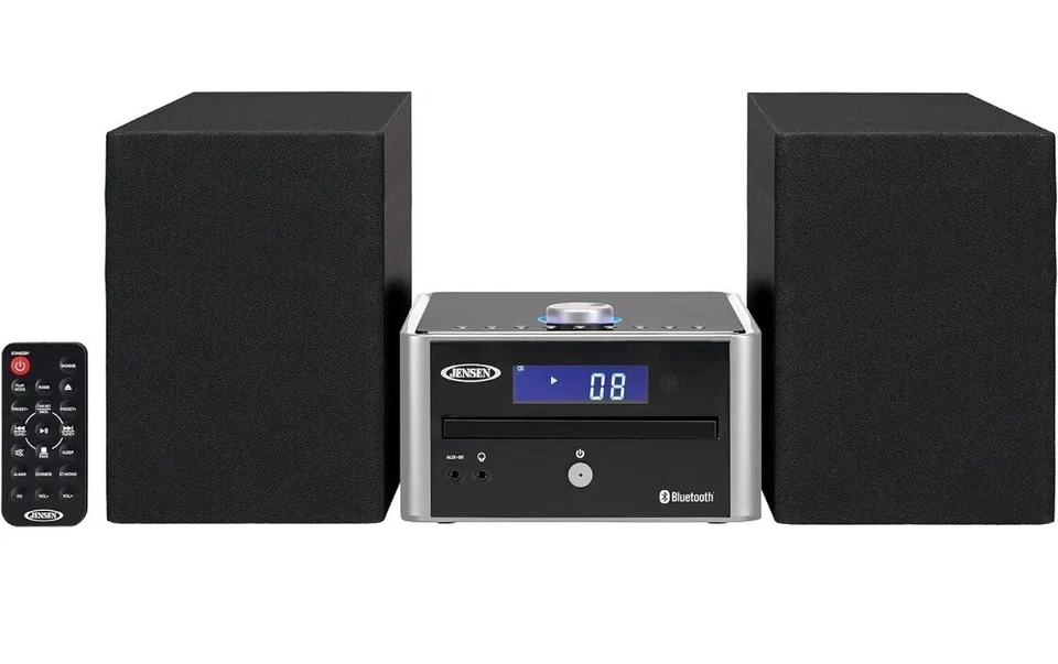 Bookshelf Home Stereo System Bluetooth Cd Player AM FM Radio Stereo Music Jensen - Image 3 of 4