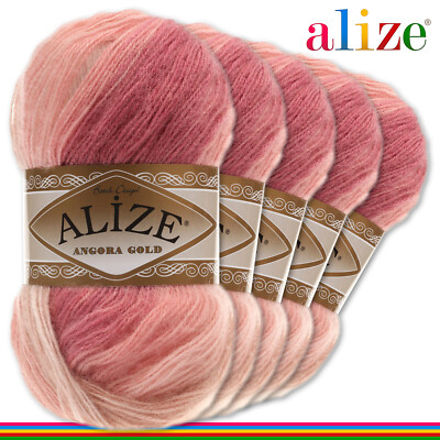 Alize 5 x 100 g Angora Gold Batik Farbverlaufswolle Polyacryl ergiebig 31 Farben