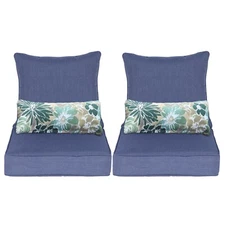 Aoodor 23''x26'' Patio Chair Cushions Set Deep Seat Cushion Set with 2 Pillows