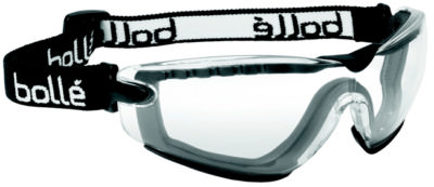 Bolle Cobra Safety Goggle with Black Strap, Clear Anti-Scratch, Anti-Fog Lens