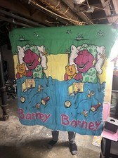 Vintage 1992 Barney's Dinosaur Bedtime Stories Sleeping Bag Blanket