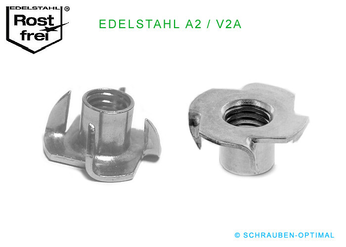 Einschlagmutter für Holz M4, M5, M6, M8, M10 Edelstahl A2 V2A