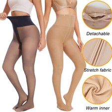 Women Fleece Lined Pantyhose Tights Long Panty Hose Stockings Stretch Warm Sheer