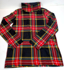 Crewcuts Re-Imagined Girls 100 Cotton Soft Plaid Turtleneck Top Size 4-5