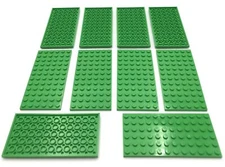 Lego 10 New Bright Green Plates 6 x 12 Studs Pieces