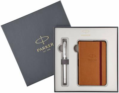Parker Urban Premium Fountain Pen M Pt Pearl & Notebook Set  New In Box 2018975