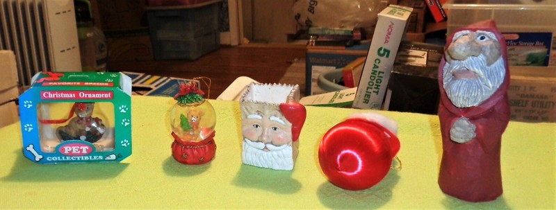Vintage 5 Misc. Christmas Tree ornaments/Decorations 70s, 80's pre-owned
