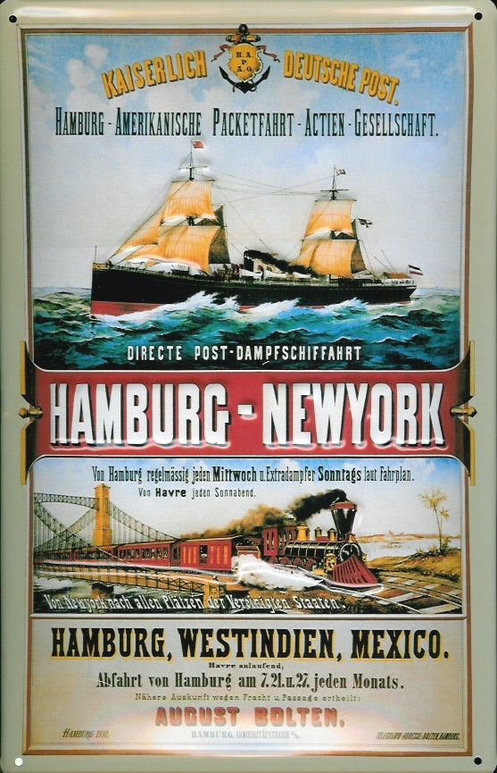 Blechschild 'Weltenbummler Grüße Aus New Jersey' – 20x30 Cm, Vintage-Deko, Made In Germany