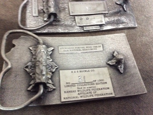 1983 & 1984 Kansas Wildlife Federation Vintage Belt Buckles - Picture 5 of 5