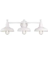 DESIGN HOUSE LIGHTING KIMBALL 3-LIGHT WHITE FARMHOUSE VANITY 31"W X 8.3"H 579656