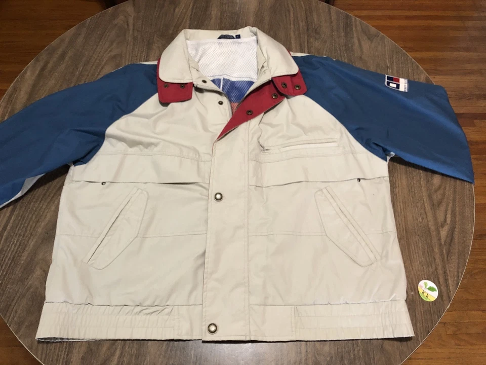 Vintage Perry Ellis Button Zip Up Large Water Resistant Windbreaker Jacket - Image 3 of 4
