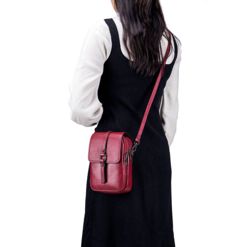 Women Small Crossbody wallet Leather Handbag Zipper Purse Phone Shoulder Bag - Picture 8 of 27