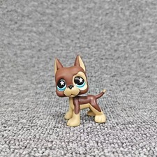 Littlest Pet Shop LPS Figure Loose Toys Chocolate Great Dane Dog Star Eye