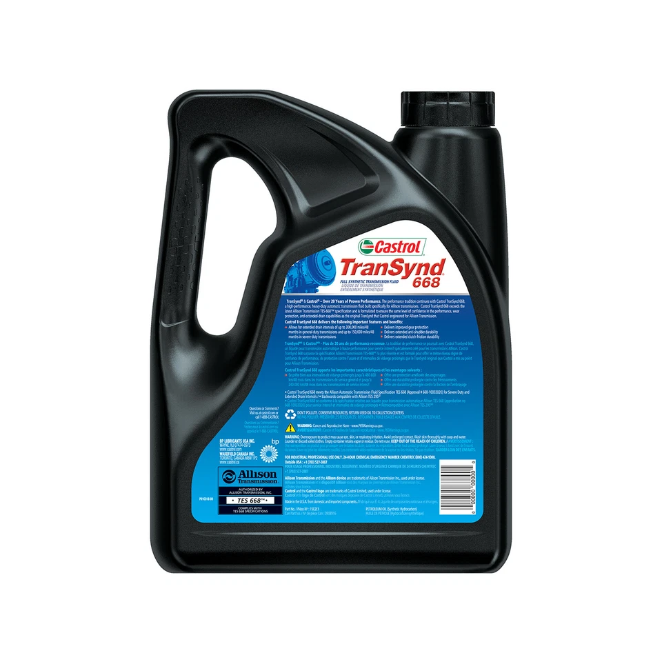 Allison Transynd TES 668 Full Synthetic Transmission Fluid PKG 2 GAL + 1 Filter Foto 4 de 4
