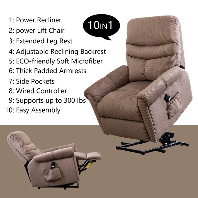 Giantex Pu Electric Lift Chair Power Recliner Reclining Sofa Lounge W Remote Con For Sale Online Ebay