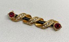 SWAROVSKI Ruby Crystal & Enamel Gold Plated ROYAL SCEPTER WAND/BATON Brooch/Pin