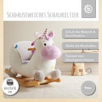 Schaukelpferd PlüSch Einhorn Schaukeltier 60 Cm Baby Wippe Holz Spielzeug Ab 9 M