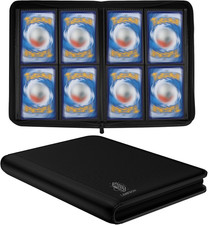 Trading Card Binder with Sleeves, Premium 4 Pocket Ringless Card Binder 160 Side