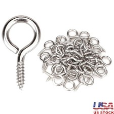 50pcs 1 Inch Stainless Steel Screw Eyes Heavy Duty DIY Projects Crafting New