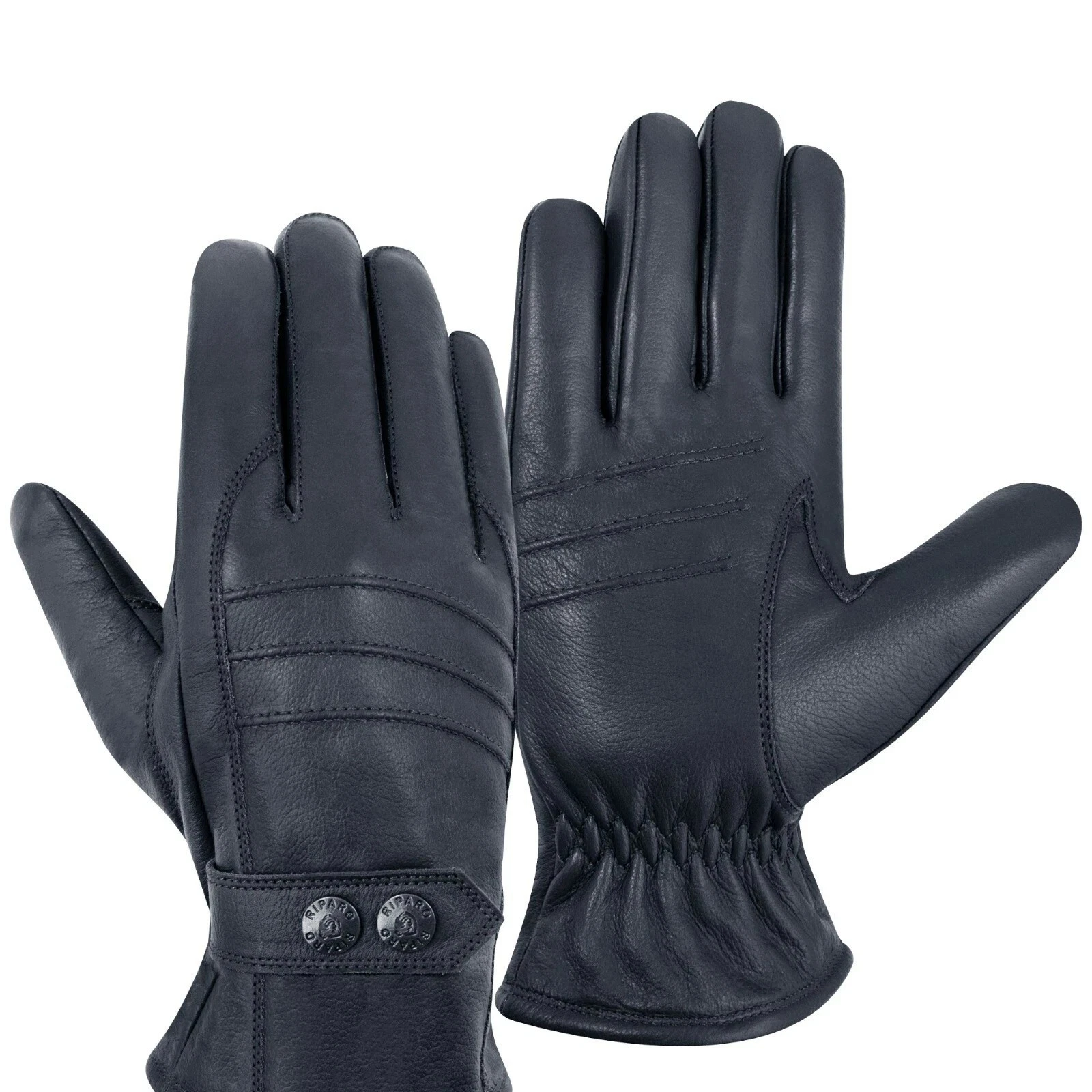 Riparo Men's Genuine Leather Winter Gloves with Fleece Lining - Black
Opens in a new window or tab