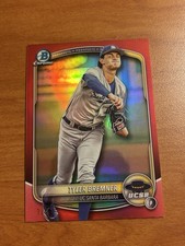 Tyler Bremner Red /5 2025 Bowman Chrome college variation UCSB angels