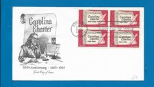 Scott  1230 Carolina Charter BL4 Apr 6, 1963 Artmaster FDC Lot5