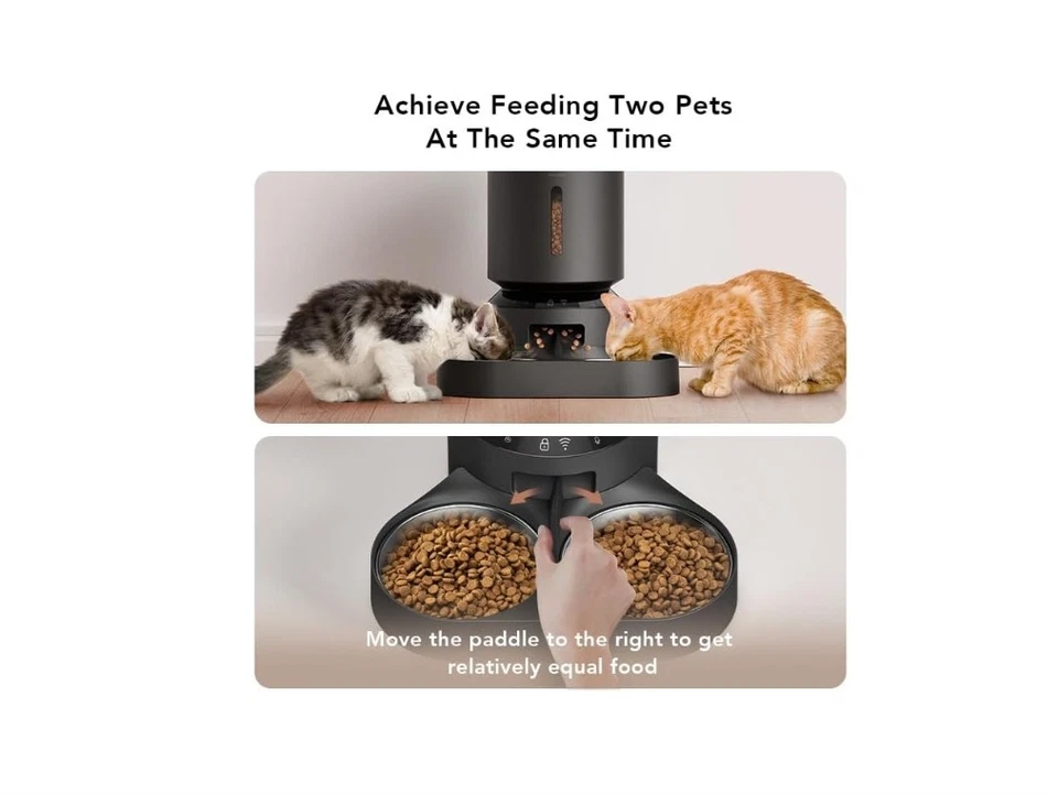PETLIBRO PETLIBRO Automatic Cat Feeder, WiFi Connected | Black/Dual Bowl - Image 2 of 4